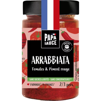 Papa SAUCE ARRABBIATA, Tomaten und roter Pfeffer, 180 g, aus Frankreich