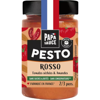 Papa Sauce PESTO ROSSO, 180 g, Hergestellt in Frankreich